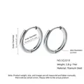 Silver titanium steel hoop earrings SQ2018 with 22mm outer diameter and 2mm thickness - 2.0*18mm / Steel