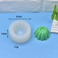 Polygonal pleated silicone mold with green cake finished product, 8.5cm x 3.9cm size - US 12