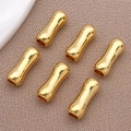 18k gold-plated bamboo-style curved bead spacers for DIY jewelry making and necklaces - 3.5x9mm / 18K Gold Plated