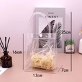 Sac cadeau transparent en PVC avec raphia, dimensions 25x13x7cm pour veilleuses lapins - Sac Fourre-tout Transparent+Raphia