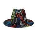 Cappello jazz in lana graffiti con stampa street art colorata e scritte bless su nero - Taglia Unica (58cm) / Lettere colorate