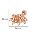 Rose gold fan-shaped cartilage stud with cubic zirconia and screw-back detail - Curved Multi-Prong Style (024-4# Rose Gold)