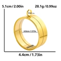 Golden stainless steel round pendant size guide with 5.1cm height and 4.4cm width specs - Inner Diameter 40mm - Cavity Thickness 10mm / Gold