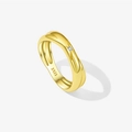 Minimalist S925 sterling silver gold plated ring featuring a sparkling zircon stone - 18K Gold - Ring (Size 6)