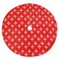 Gonna per albero di Natale rossa con motivi a fiocchi di neve per decoro natalizio - Gonna per albero con fiocco di neve rosso natalizio / Diametro 122CM