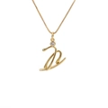 Elegant gold M letter necklace with zircon stone pendant on box chain for women - Gold Letter M Style