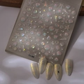 Detail of 5D ocean embossed nail stickers with seashells, starfish and aurora laser effect - Holographic Iridescent Ocean (CO-386)