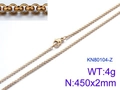 Polished gold square bar pendant necklace with long chain in 450x2mm sizing - Gold Chain (KN80104-Z)