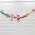 Felt Merry Christmas banner with reindeer and Santa Claus hanging wall decor - Santa Reindeer Letter Banner