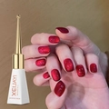 XEIJAYI red glitter cat-eye gel polish 10ml bottle with nails application view - Wild Berry Crystal Cat Eye