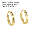 Minimalist 11mm gold polished 925 sterling silver hoop earrings for women pair - 11mm / Gold