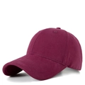 Classic burgundy cotton baseball cap with curved brim and structured six-panel design - Burgundy