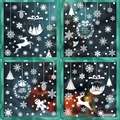 Stickers électrostatiques de Noël avec flocons de neige, rennes et couronnes - Lot de 4 BQ(422-425)