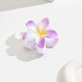 Elegant purple gradient plumeria hair claw clip for a stylish tropical summer vacation look - 4cm Purple