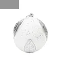 White 8cm Christmas foam ball with silver leaf texture and sparkling glitter finish - Diameter 8cm / White