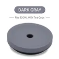 Dark gray replacement lid for 830ml boba tea straw cup with matte finish seal - Fits 830ML Cups / Dark Gray