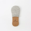 Light grey cotton half-palm invisible socks for women on minimalist foot support display - One Size / Gray