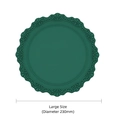 Grand dessous de plat en silicone vert foncé 230mm avec relief floral de luxe - Grand / 23cm de Diamètre / Vert Vintage
