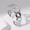 Bracciale rigido aperto a maglie vuote in argento placcato oro 18k per gioielli donna - Color Acciaio