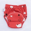 Calzón de aprendizaje rojo para bebé con estampado de osos y cintura elástica ancha - Oso Rojo