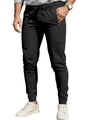 Pantaloni da jogging neri da uomo con coulisse e tasche con cerniera vestibilità comoda - S / Nero