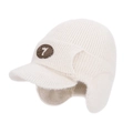 Winter-Strickmütze in Creme mit Ohrenklappen und weichem Plüschfutter für Herren - Beige