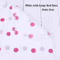 Close-up of white wrapping tissue paper with 2cm red polka dots for flower bouquets - White Red Big Dots