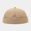 Detailed view of khaki quick-dry miki hat with six-panel stitching and rolled brim - Adjustable / Khaki