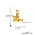 18k gold plated stainless steel hummingbird pendant with detailed texture finish - Hummingbird Shape (D04) / Gold