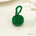Handmade green knitted ball Christmas tree ornament 3.5cm wool hanging decoration - Green - 3.5cm Ball
