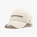 Classic beige baseball cap with black letter embroidery and vintage streetwear style - Adjustable / Beige