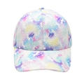 Detail der bunten Einhorn-Baseballkappe mit atmungsaktivem Sternenmuster-Gewebe - Stil 2-Bunte Farbverlauf Einhorn