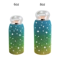 6oz and 8oz blue green yellow gradient rhinestone encrusted stainless steel tumblers - Rainbow