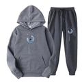 Ensemble sweat à capuche et jogging gris foncé avec motif pissenlit imprimé doux - S / Haut Et Bas / Gris Foncé (Style 4)
