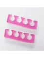 Separatori per dita in silicone morbido rosa glitterato per pedicure e smalto unghie - Rosa