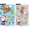 Detailed size guide for Christmas window decals featuring Santa, reindeer and stars - AMJ054 Space Reindeer