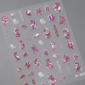 Autocollants ongles 5D dragon M200 avec motifs holographiques rouges et violets - Motif de Dragon Laser Rose Violet (M-200)