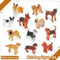 12-piece realistic mini dog plastic figurines set featuring various breeds, weight 97g - 12Pcs Mini Dogs Model Set