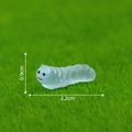 Light blue luminous resin caterpillar miniature for moss landscape diy, 2.2cm in length - Small / Blue
