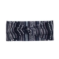 Elastisches Yoga-Stirnband mit dunkelblau-grauem geometrischem Stammesmusterknoten - Graue bunte Streifen