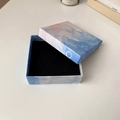 Open rectangular jewelry gift box with starry sky pattern and black velvet interior - 8.8*8.8*3cm Jewelry Box