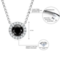 Orecchini raffinati in argento S925 con pietra Moissanite nera da 6,5 mm - Argento 925 / Collana