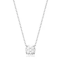 Elegante collar de plata de ley S925 con circonita cúbica de talla octogonal - 8mm / Blanco