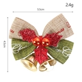 Mini Christmas bow ornament with green holly leaves, gold bells, and size labels - Two-Tone Red Leaf