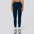 Damen Thermo-Yogahose mit hoher Taille in Dunkelblau für das Fitness-Wintertraining - S / Marineblau