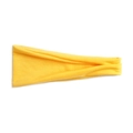 Close-up of a folded yellow elastic cotton sports headband on a white background - Yellow