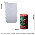 Vortex flame spiral silicone candle mold with finished red and green wax candle example - Spiral Flame C LZ-676