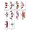 Set di 10 tatuaggi temporanei colorati con disegni di fiori e farfalle in stile artistico - Set di 10 (WM-XT001-XT010)