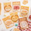 Lindas notas adhesivas con temática de animales y pan sobre soporte de cartón colorido - Serie Panadería (Colores Mezclados) / 30 Piezas/Paquete