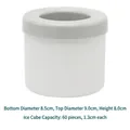 Copa de silicona mini para cubitos de hielo gris y blanco con 60 cavidades - Cubo Blanco Redondo con Tapa Gris (Bolsa OPP)